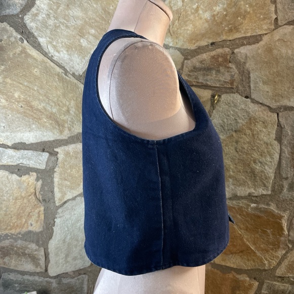 Vintage Handmade Denim Embroidered Vest 🌹 - Picture 7 of 8